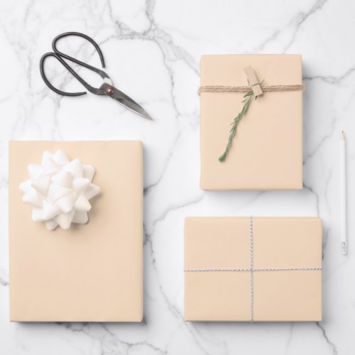 Minimalist bisque beige solid plain elegant gift wrapping paper sheets