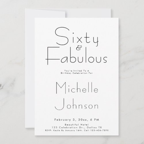 Minimalist Black 60 & Fabulous 60th Birthday Party
