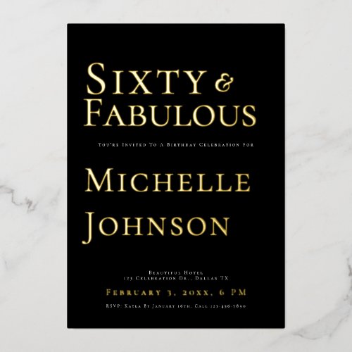 Minimalist Black 60 & Fabulous Birthday Party