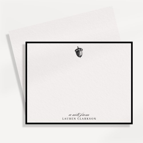 Minimalist Black Acorn Autumn Note Card