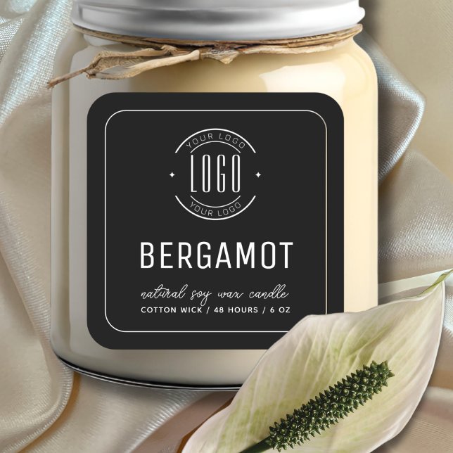Minimalist black add your logo candle label (Creator Uploaded)