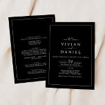 Minimalist | Black All In One Wedding Invitation<br><div class="desc">This minimalist black all in one wedding invitation is perfect for a simple wedding. The modern romantic design features dark black and white typography paired with a rustic yet elegant calligraphy with vintage hand lettered style. Customizable in any color. Keep the design simple and elegant, as is, or personalize it...</div>