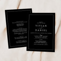 Minimalist | Black All In One Wedding Invitation