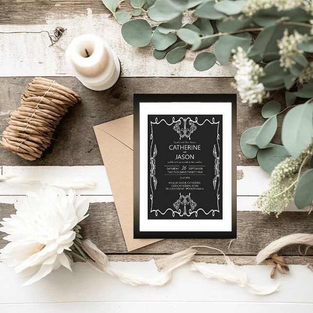 Minimalist | Black All In One Wedding Invitation (Creator Uploaded)