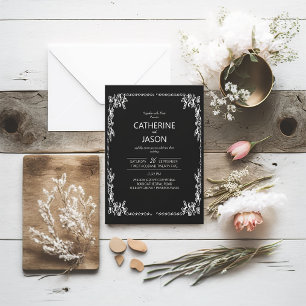 Minimalist   Black All In One Wedding Invitation