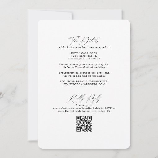 Minimalist Black All One RSVP QR Code Wedding Invi Invitation | Zazzle