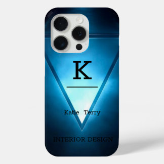 Minimalist Black and Blue Modern Monogram Case