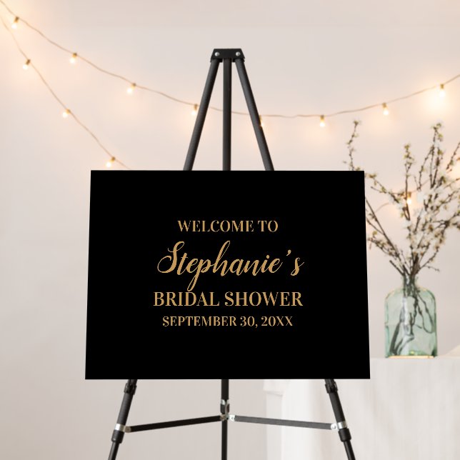Minimalist Black and Gold Bridal Shower      Foam Board (In Situ (Stand))