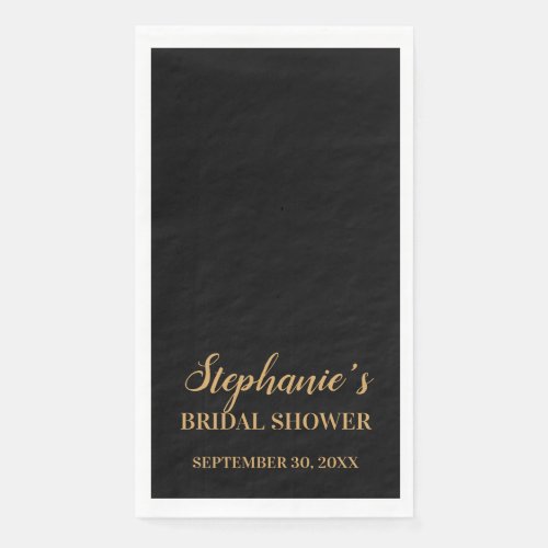 Minimalist Black and Gold Bridal Shower     Paper Guest Towels
