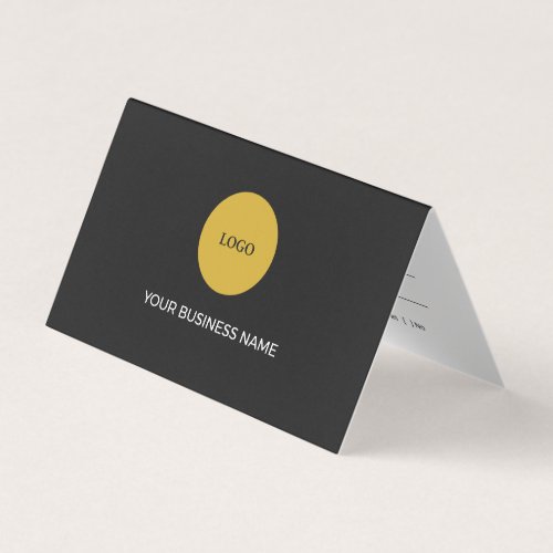 Minimalist Black and Gold Custom Logo Folded Business Card
