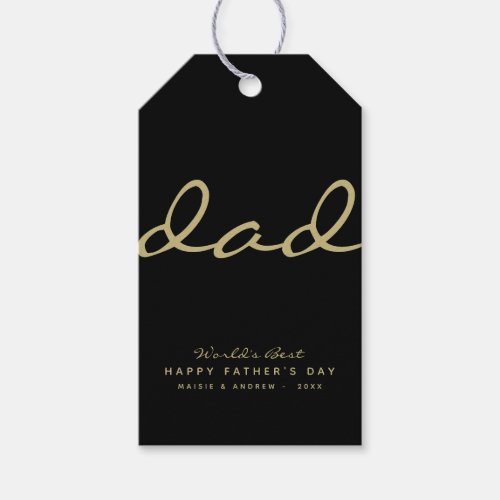 Minimalist Black and Gold Personalized Gift Tag
