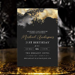 Minimalist Black and Gold Script 21st Birthday Invitation<br><div class="desc">Celebrate turning 21 in style with a Minimalist Script Black and Gold Birthday Invitation! Featuring sleek black and gold accents, elegant script typography, and a clean, modern design, this invitation sets the tone for a sophisticated celebration. Perfect for any venue, from chic lounges to intimate gatherings, it combines timeless elegance...</div>