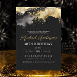 Minimalist Black and Gold Script 40th Birthday Invitation<br><div class="desc">Celebrate turning 40 in style with a Minimalist Script Black and Gold Birthday Invitation! Featuring sleek black and gold accents, elegant script typography, and a clean, modern design, this invitation sets the tone for a sophisticated celebration. Perfect for any venue, from chic lounges to intimate gatherings, it combines timeless elegance...</div>