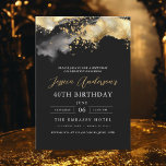 Minimalist Black and Gold Script 40th Birthday Invitation<br><div class="desc">Celebrate turning 40 in style with a Minimalist Script Black and Gold Birthday Invitation! Featuring sleek black and gold accents, elegant script typography, and a clean, modern design, this invitation sets the tone for a sophisticated celebration. Perfect for any venue, from chic lounges to intimate gatherings, it combines timeless elegance...</div>