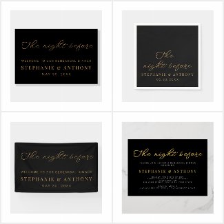 Minimalist Black and Gold The Night Before Wedding