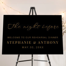 Minimalist Black and Gold The Night Before Wedding