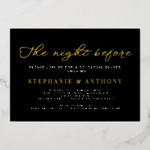 Minimalist Black and Gold The Night Before Wedding