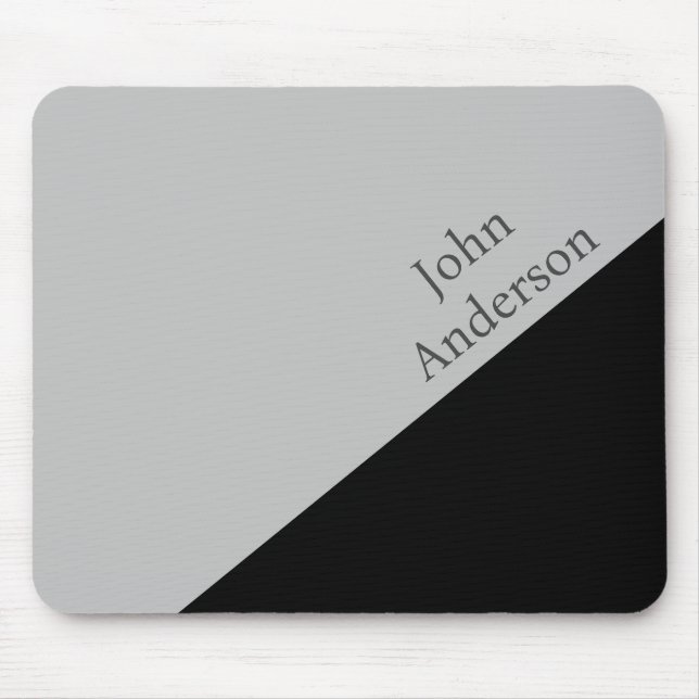 Minimalist Black and Grey Color Block Distressed Mouse Pad (Front)
