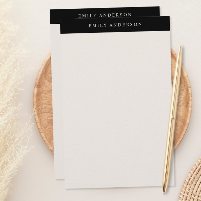 Minimalist Black and Ivory Elegant Monogram Stationery (Creator Uploaded)