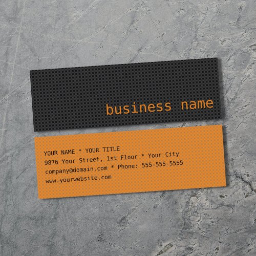 Minimalist Black and Orange Business Card