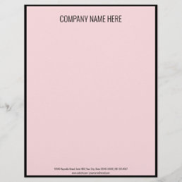 Minimalist Black and Pale Pink Business Template Letterhead