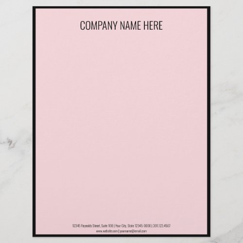 Minimalist Black and Pale Pink Business Template Letterhead