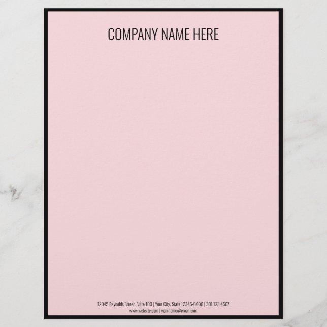 Minimalist Black and Pale Pink Business Template Letterhead (Front)