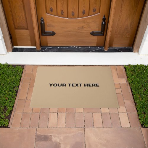 Minimalist black and tan custom text elegant doormat