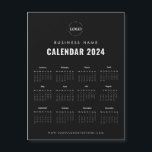 Minimalist Black and White 2024 Magnetic Calendar<br><div class="desc">Welcome the New Year with this stylish magnetic calendar,  featuring your custom logo and text. Easily add your own details by clicking on the "personalize" option.</div>