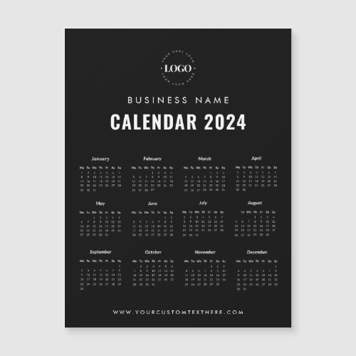 Minimalist Black and White 2024 Magnetic Calendar