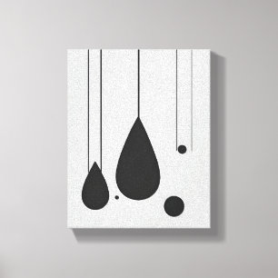 Minimalist Black and White Abstract Art Canvas Print