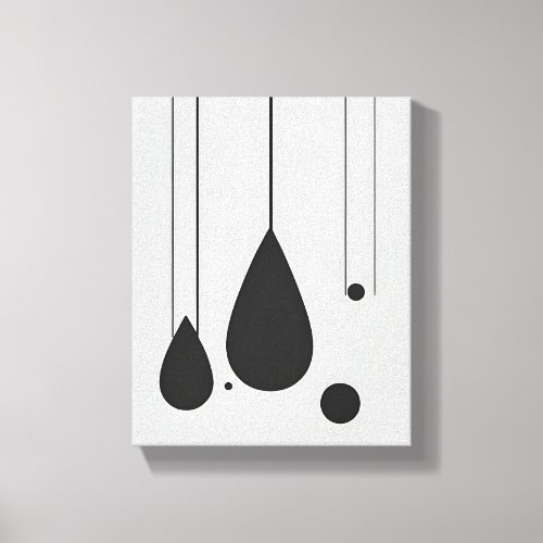 Minimalist Black and White Abstract Art  Canvas Print