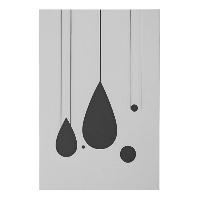 Minimalist Black and White Abstract Art  Faux Canvas Print (Front)