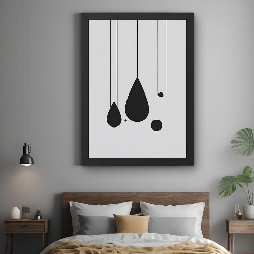 Minimalist Black and White Abstract Art  Poster