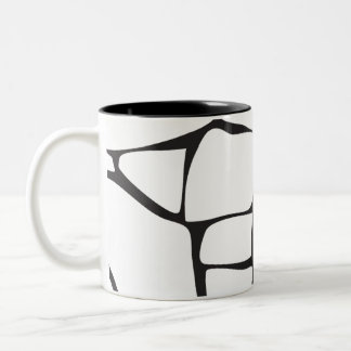 Minimalist Black and White Abstract Stone Pattern Two-Tone Coffee Mug