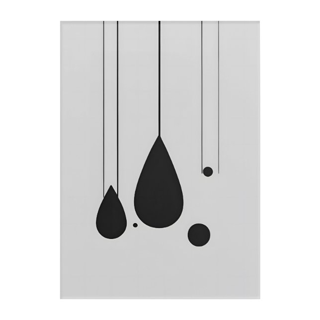 Minimalist Black and White Abstract Wall Art (Front)
