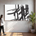 Minimalist Black and white abstract wall art<br><div class="desc">I love the abstract and minimalist style. Wall art wrapped canvas with offset brush strokes create a visual appeal that's perfect as an accent piece for the mod space. Display it over your bed,  living room or entry way. SImple,  chic and modern.</div>