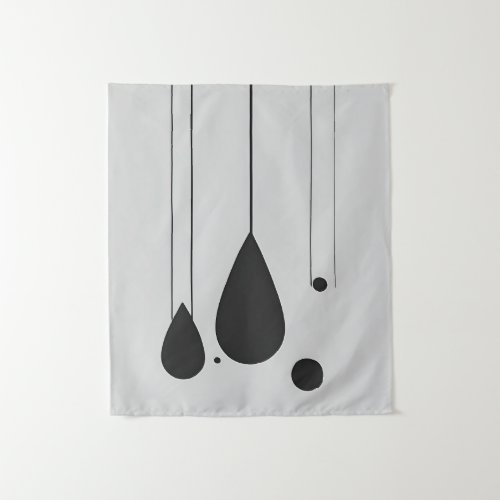 Minimalist Black and White Abstract Wall Art Tapestry