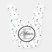 Minimalist Black and White arrows pattern Monogram