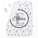 Minimalist Black and White arrows pattern Monogram Baby Blanket Minimalist Black and White arrows pattern Monogram Baby Blanket