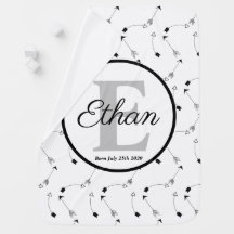 Minimalist Black and White arrows pattern Monogram