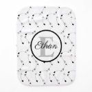 Minimalist Black and White arrows pattern Monogram Baby Burp Cloth Minimalist Black and White arrows pattern Monogram Baby Burp Cloth