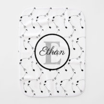 Minimalist Black and White arrows pattern Monogram
