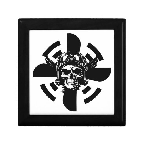 Minimalist Black and White Aviator PilotSkull  Gift Box