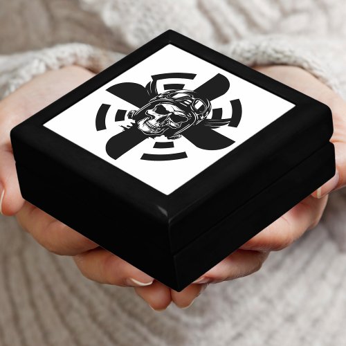 Minimalist Black and White Aviator PilotSkull  Gift Box