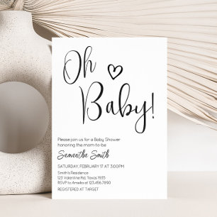 Minimalist Black and White Baby Shower Invitation