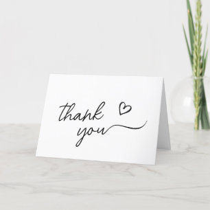 Minimalist Black and White Baby Shower Thank You Card