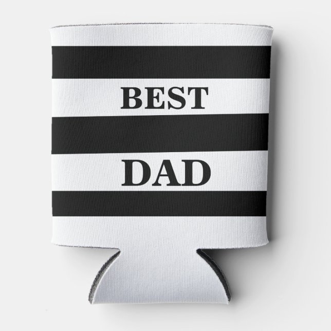 Minimalist - black and white - best dad can cooler (Front)