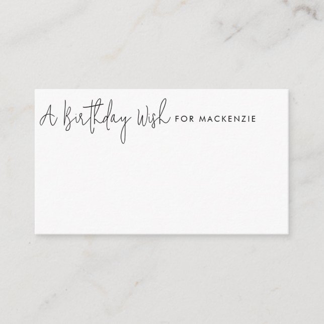Minimalist Black and White Birthday Wish Jar Card (Front)