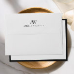 Minimalist Black and White Border Monogram Envelope<br><div class="desc">Create your own personalized envelopes with minimalist monogram initials in black and white color.</div>
